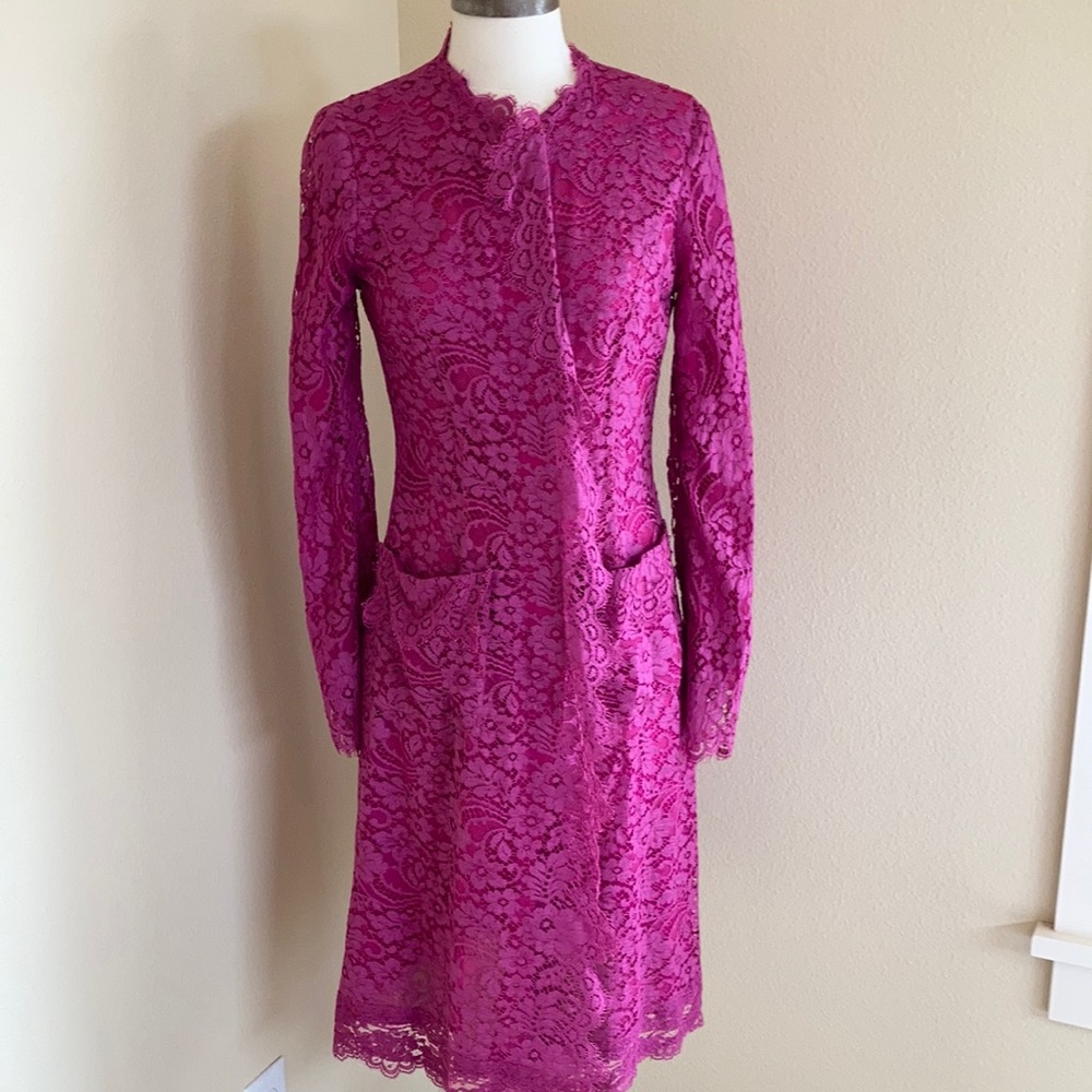 Dolce & Gabbana magenta pink fleece coat